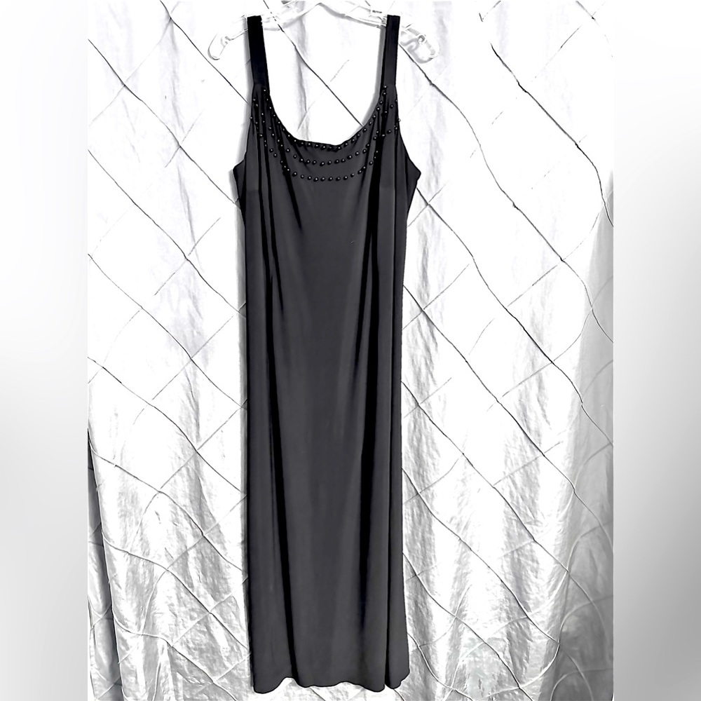 Cachet Sleeveless Beaded Dress Gown Navy Blue Size 18w